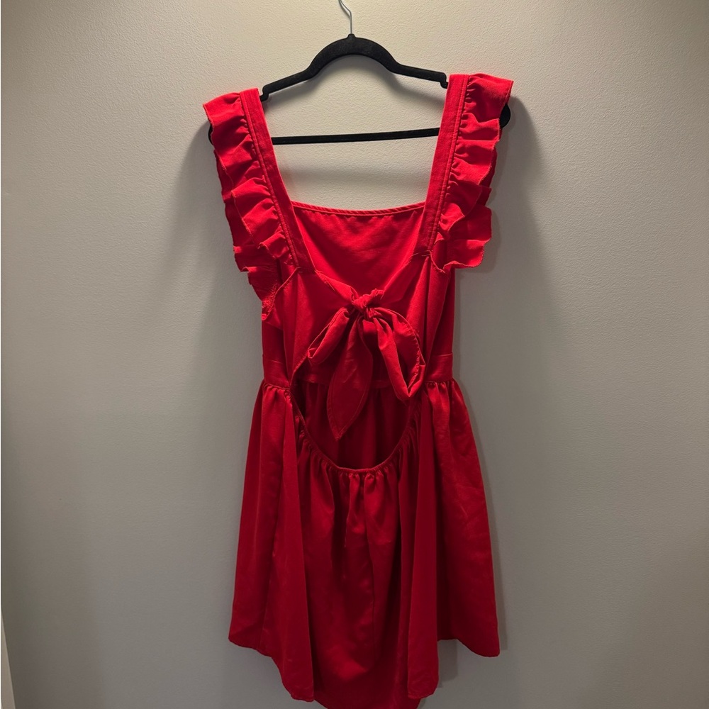 Red Ruffle Dress - Picture 4 of 7